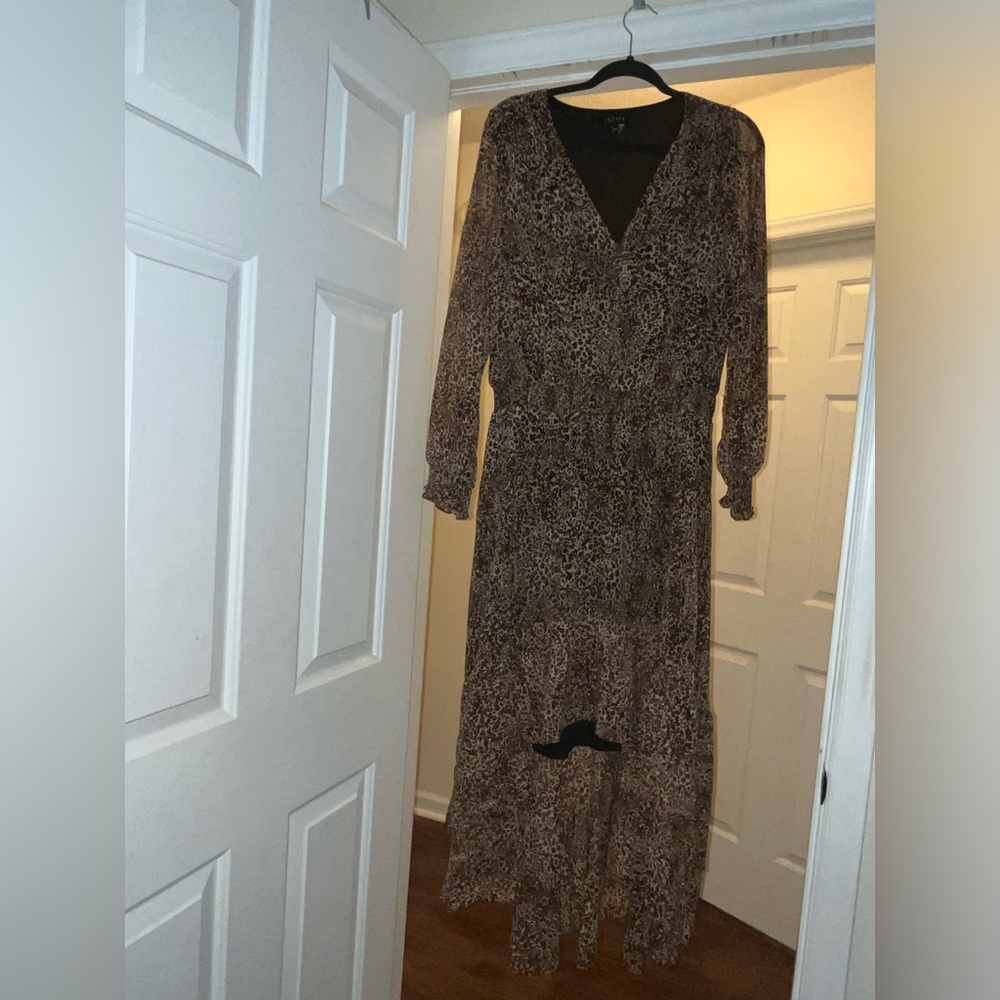 LIKE NEW 1. State Animal Print Dress with Ruffles - Medium